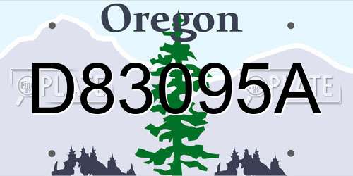 D83095A Oregon License Plate