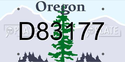 D83177 Oregon License Plate