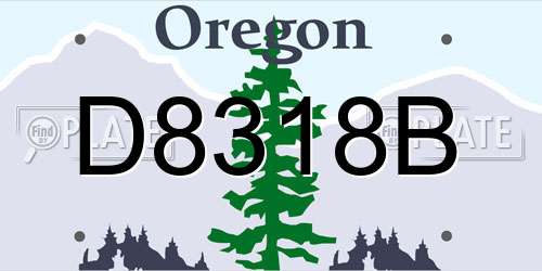 D8318B Oregon License Plate