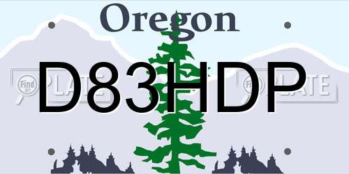 D83HDP Oregon License Plate