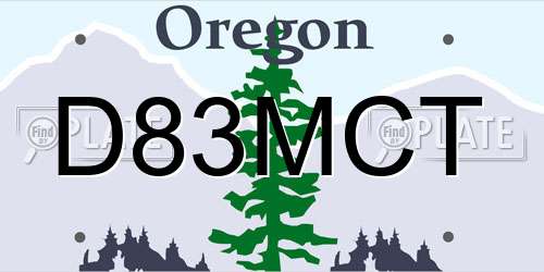 D83MCT Oregon License Plate