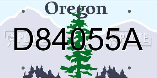 D84055A Oregon License Plate