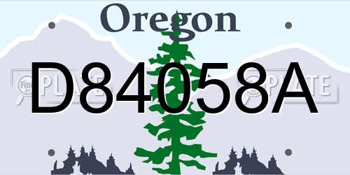D84058A Oregon License Plate