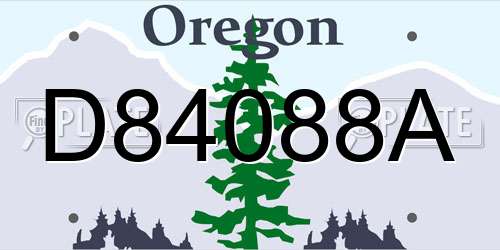 D84088A Oregon License Plate