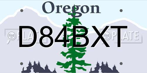 D84BXT Oregon License Plate
