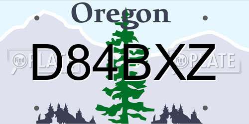 D84BXZ Oregon License Plate