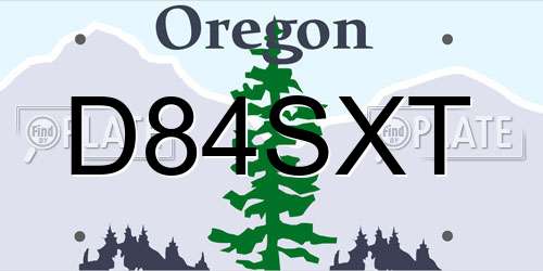 D84SXT Oregon License Plate