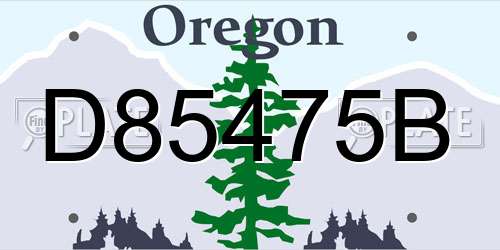 D85475B Oregon License Plate