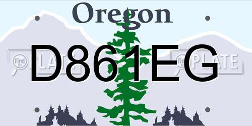 D861EG Oregon License Plate