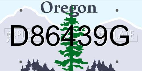 D86439G Oregon License Plate