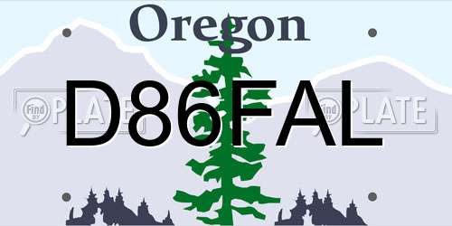 D86FAL Oregon License Plate