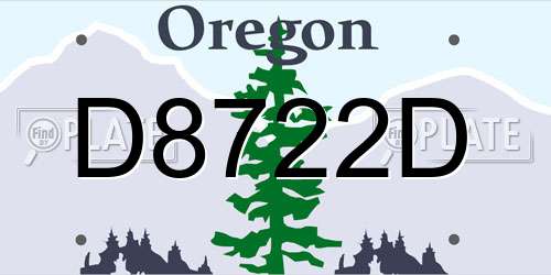 D8722D Oregon License Plate