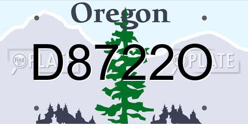 D8722O Oregon License Plate