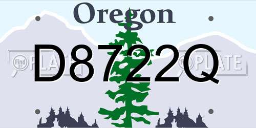 D8722Q Oregon License Plate