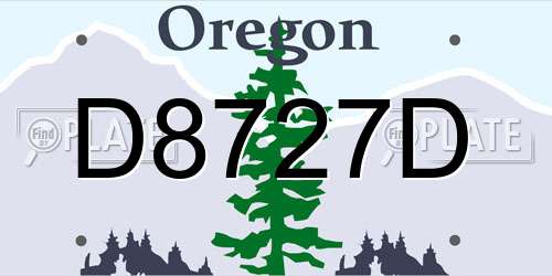 D8727D Oregon License Plate
