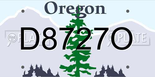 D8727O Oregon License Plate