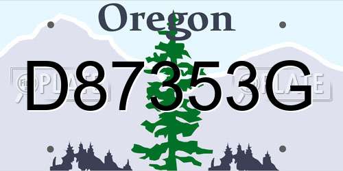 D87353G Oregon License Plate