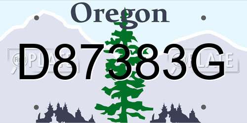 D87383G Oregon License Plate
