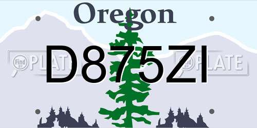 D875ZI Oregon License Plate