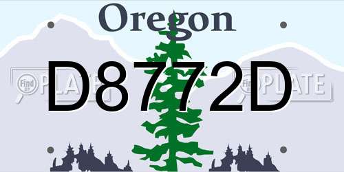 D8772D Oregon License Plate