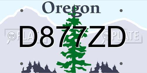 D877ZD Oregon License Plate