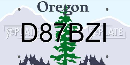 D87BZI Oregon License Plate