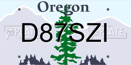 D87SZI Oregon License Plate