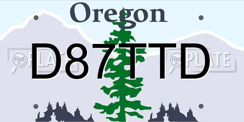D87TTD Oregon License Plate