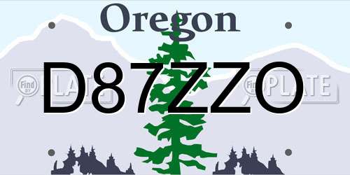 D87ZZO Oregon License Plate