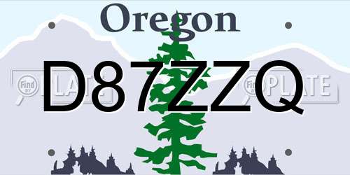 D87ZZQ Oregon License Plate