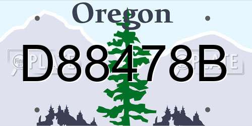 D88478B Oregon License Plate