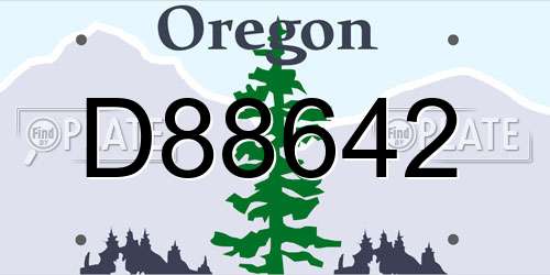 D88642 Oregon License Plate