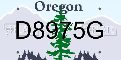 D8975G Oregon License Plate