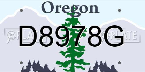 D8978G Oregon License Plate