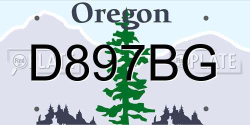 D897BG Oregon License Plate