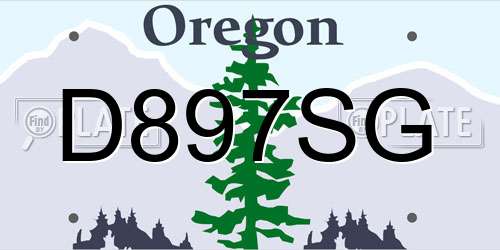 D897SG Oregon License Plate