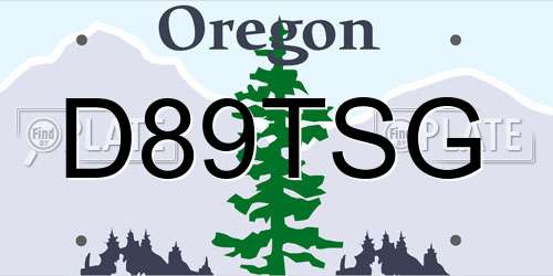D89TSG Oregon License Plate