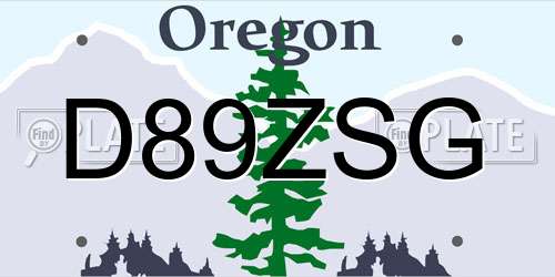 D89ZSG Oregon License Plate