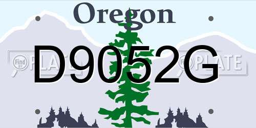 D9052G Oregon License Plate