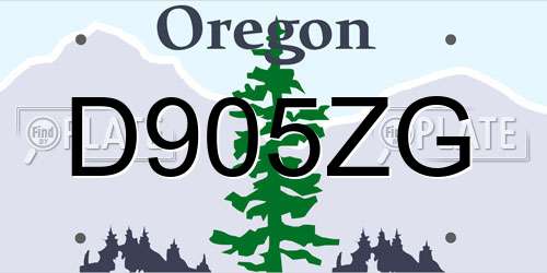 D905ZG Oregon License Plate