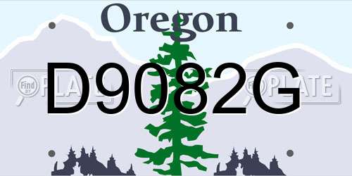D9082G Oregon License Plate