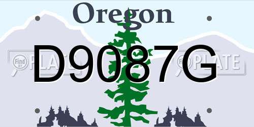 D9087G Oregon License Plate