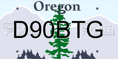 D90BTG Oregon License Plate