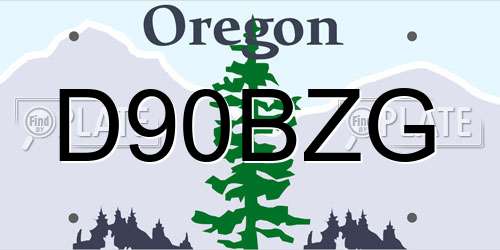 D90BZG Oregon License Plate