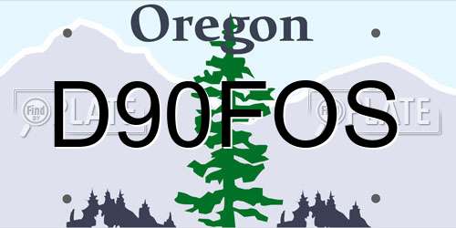 D90FOS Oregon License Plate