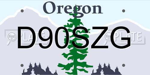 D90SZG Oregon License Plate