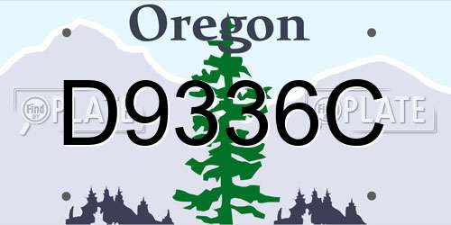 D9336C Oregon License Plate