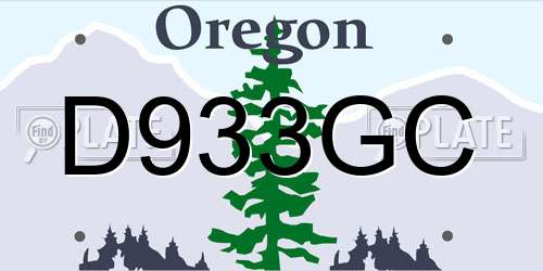 D933GC Oregon License Plate