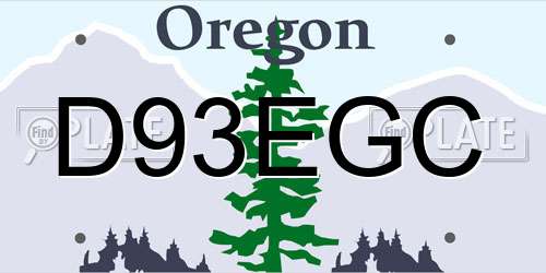D93EGC Oregon License Plate