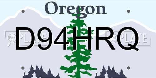 D94HRQ Oregon License Plate